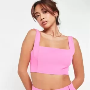 Image of Missguided Seam Detail Tailored Bralet - Pink