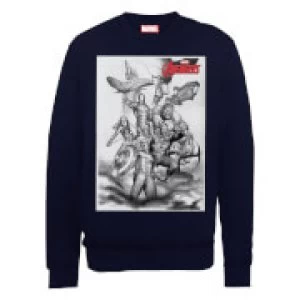 Image of Marvel Avengers Assemble Team Sketch Sweatshirt - Black