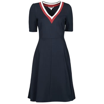 Image of Tommy Hilfiger PUNTO F F KNEE DRESS SS womens Dress in Blue - Sizes FR 34,FR 36,FR 38,FR 40,FR 42