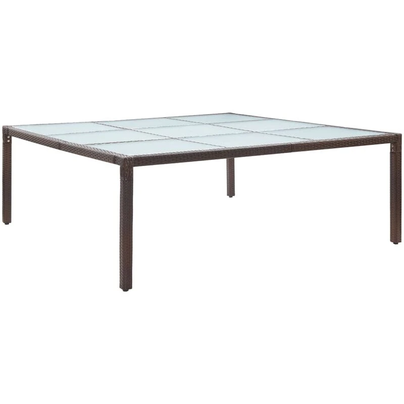 Image of VIDAXL Garden Dining Table Brown 200x200x74cm Poly Rattan Vidaxl 8719883867816