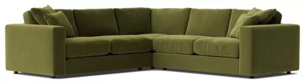 Image of Swoon Althaea Velvet 5 Seater Corner Sofa - Fern Green