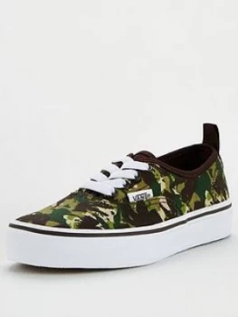 Image of Vans Childrens Authentic Elastic Lace Animal Camo - Brown, Size 12
