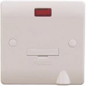 Image of ESR Sline White 13a Fused Connection Unit With Neon Indicator And Flex Outlet