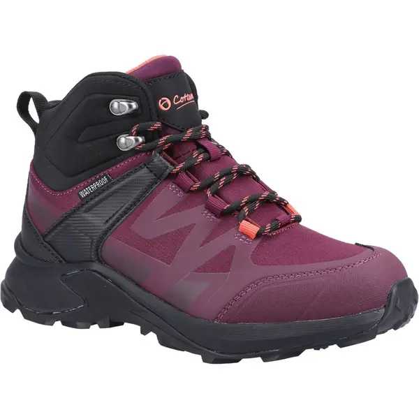 Image of Cotswold Womens Horton Lightweight Waterproof Walking Boots UK Size 5 (EU 38) Burgundy COT799-BURGUN-5