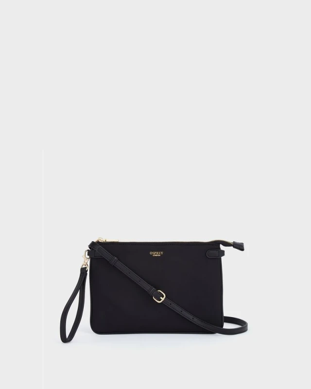 Image of OSPREY LONDON Womens The Voyage Nylon Small Crossbody Bag in Black Female One Size