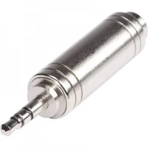 Image of Hicon HI JS3JS6 MF Jack Audiophono Adapter 1x Jack plug 3.5mm 1x Jack socket 6.3mm Silver