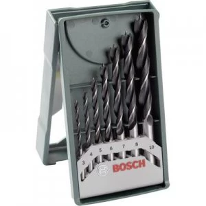 Image of Bosch Accessories 2607019580 Wood twist drill bit set 7 Piece 3 mm, 4 mm, 5 mm, 6 mm, 7 mm, 8 mm, 10 mm Cylinder shank 1 Set