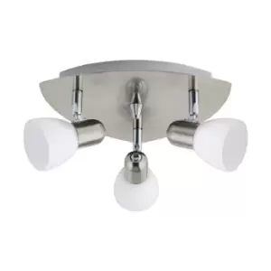 Image of Eglo 90986 Enea Satin Nickel Adjustable Triple Spot Light Fitting