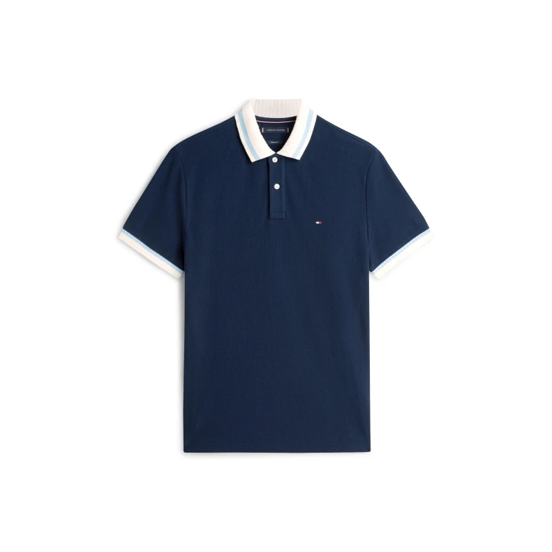 Image of Tommy Hilfiger Mens Short Sleeve Polo Shirt Night Navy male M