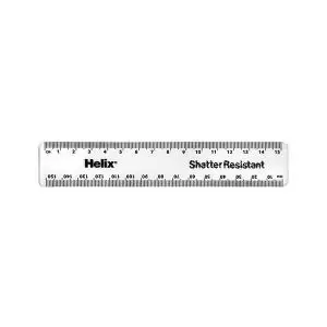 Image of Helix Shatter Resistant Ruler 15cm Clear Pack of 25 010311 HX97146