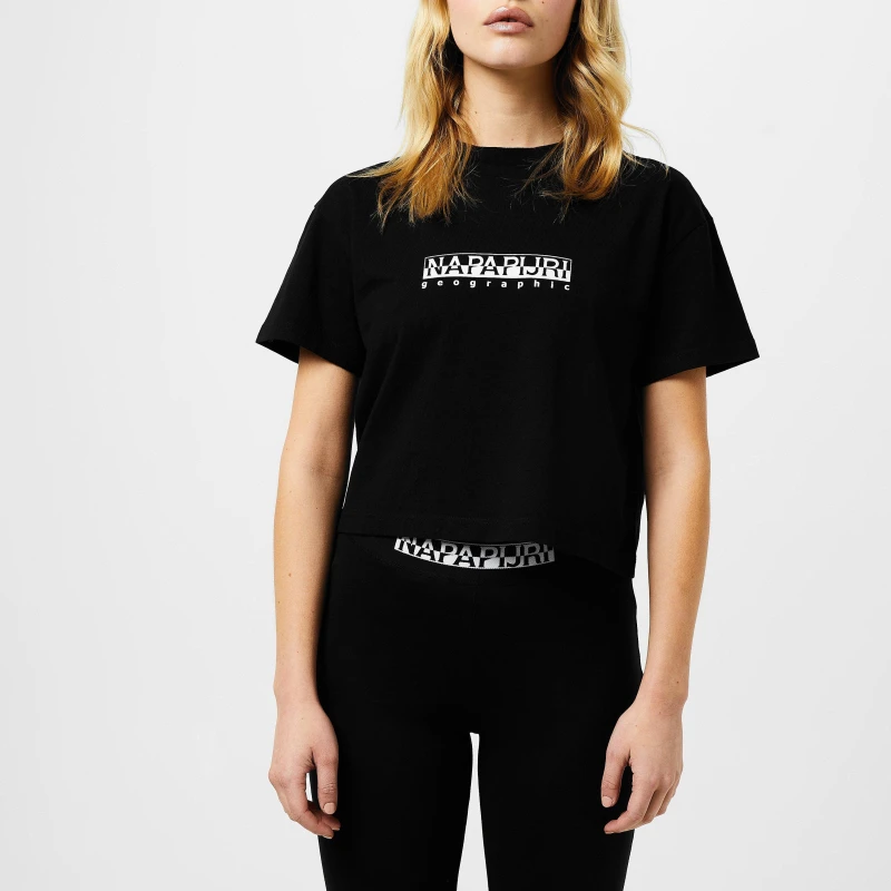 Image of Napapijri Boxy Cropped T Shirt Black female 12 (M)