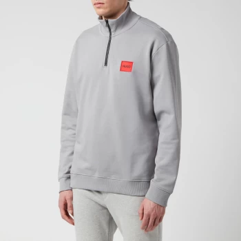Image of HUGO Mens Durty Quarter Zip Sweatshirt - Grey - S