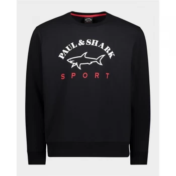 Image of Paul And Shark Sport Chest Logo Sweatshirt - Black 011