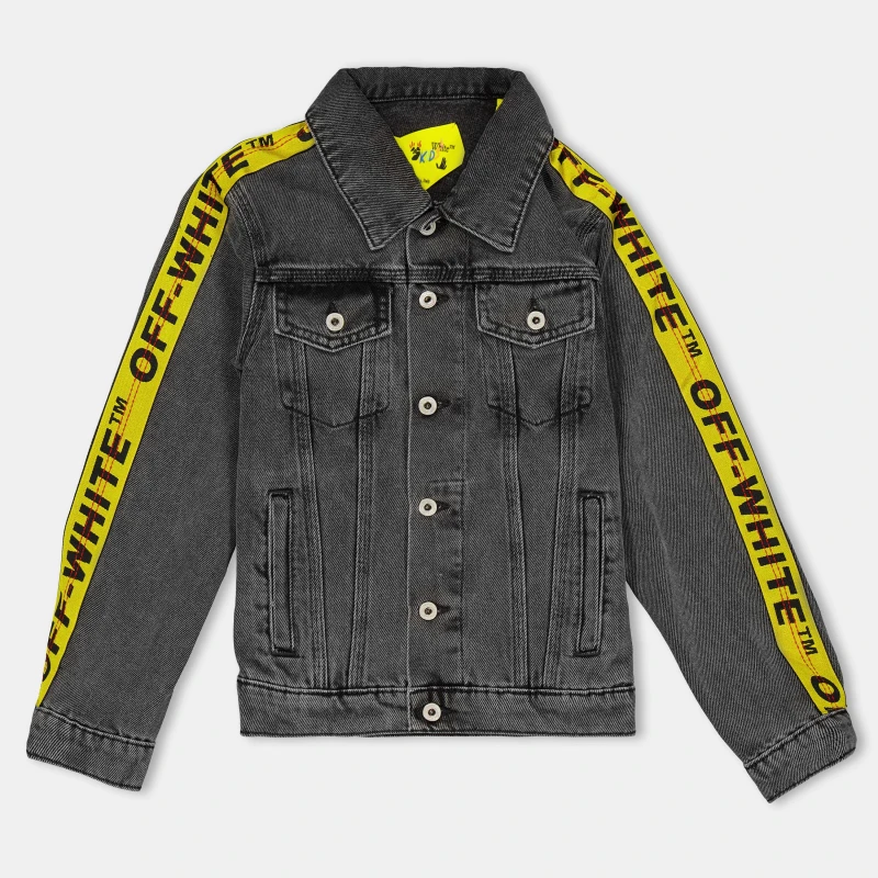 Image of Off White Kids Off-White Denim Jacket Grey/Yellow male 4Y