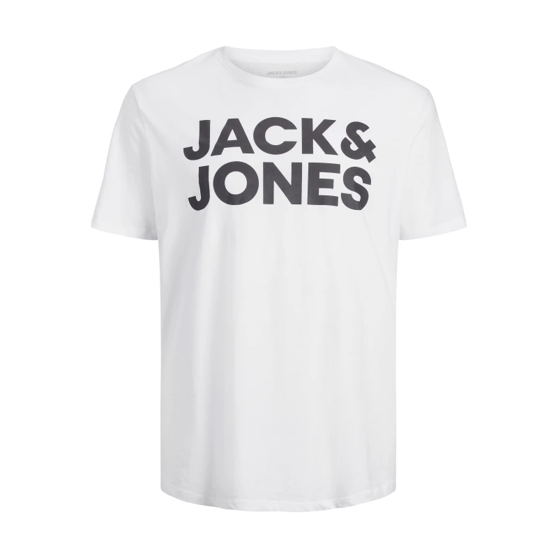 Image of Jack and Jones Jack Short Sleeve Logo T-Shirt Mens Plus Size White male 2XL