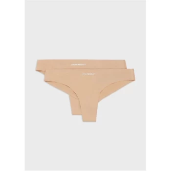 Image of Emporio Armani 2 Pack Brazilian Briefs Pink/Nude Size L Women