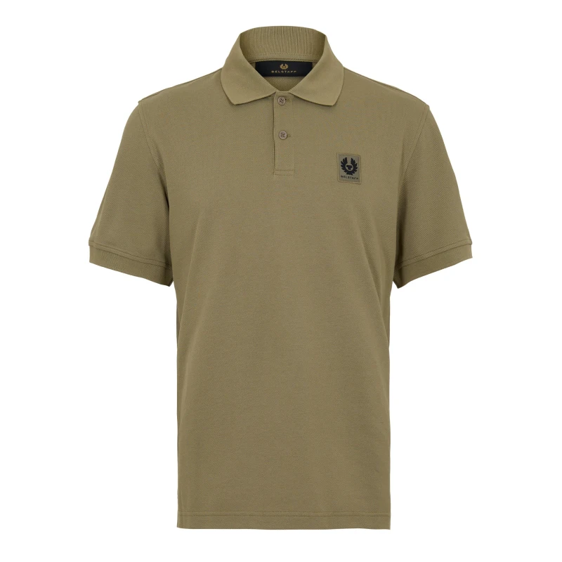 Image of Belstaff Cotton Pique Polo Fatigue Green male S