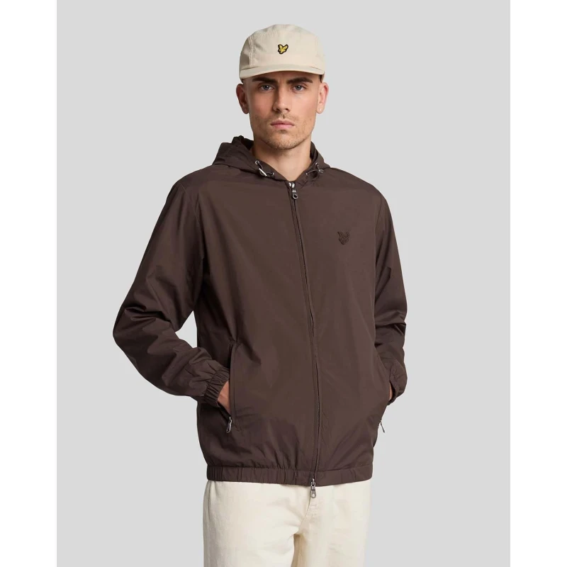 Image of Lyle and Scott Tonal Eagle Hooded Bomber Jacket Green male XS