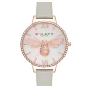 Image of Olivia Burton Bug's Life Ladies Grey Leather Strap Watch