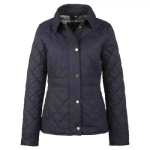 Image of Barbour Womens Jemima Quilted Jacket Midnight/Rosewood Tartan 12
