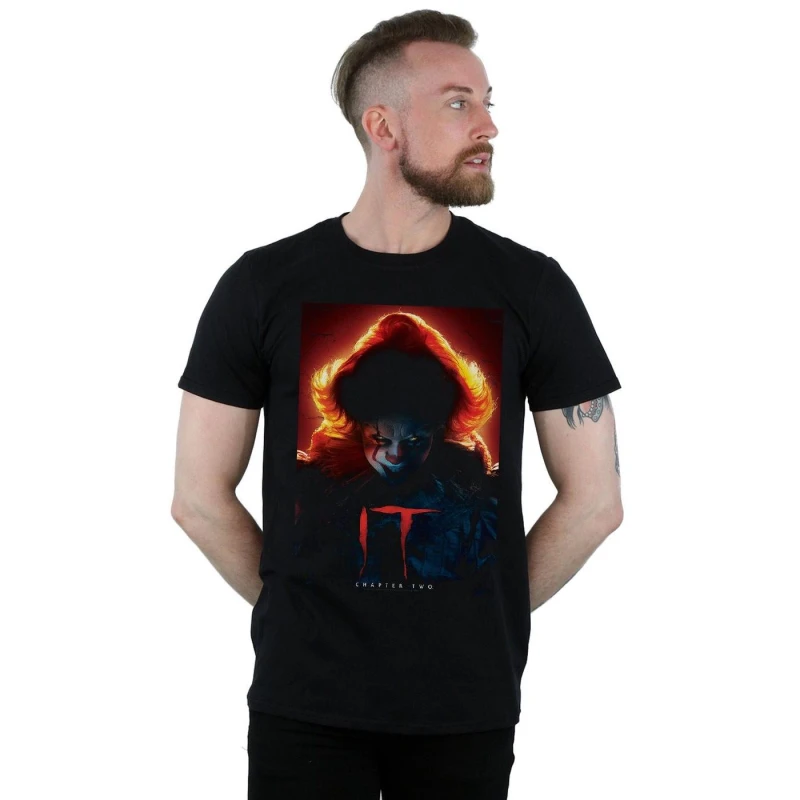 Image of IT Chapter Two IT Chapter Two Men Pennywise Poster T-Shirt in Black Size: Small Black S Male 5059308777546
