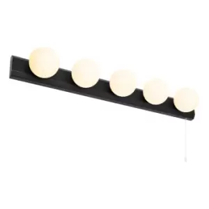 Image of Spa Ara Hollywood Vanity Light Bar with Pull Switch Matt Black
