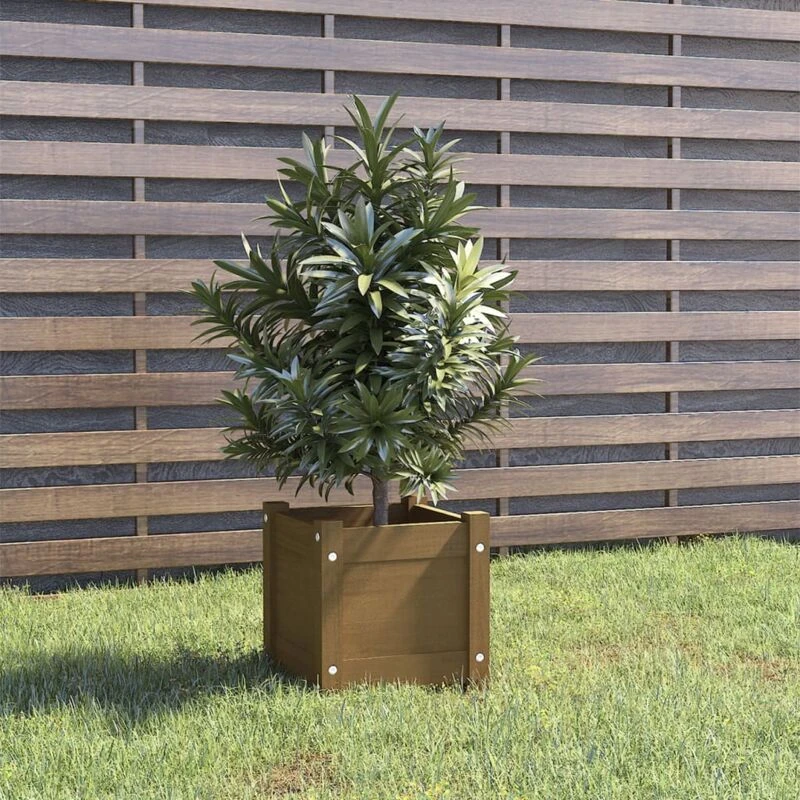 Image of VIDAXL Vidaxl - Garden Planter Honey Brown 31x31x31cm Solid Pinewood 8720286773147