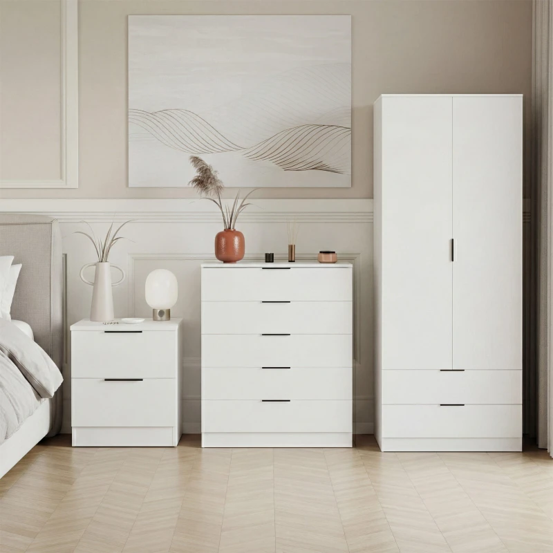 Image of Lassic Vida Designs Trega 3 Piece Bedroom Set 5 White unisex 3 Piece