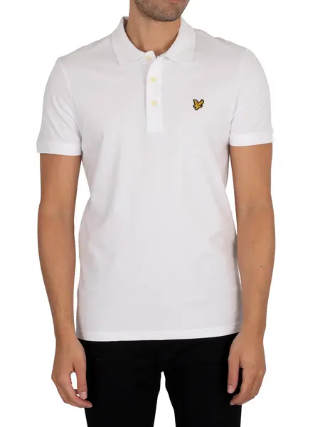 Image of Lyle & Scott Organic Cotton Plain Polo Shirt White XXL