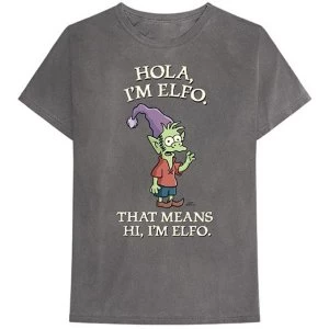 Image of Disenchantment - Hola I'm Elfo Unisex Medium T-Shirt - Grey