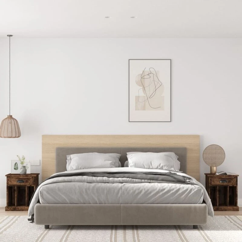 Image of VIDAXL Bedside Cabinets 2 pcs Smoked Oak 43x36x50cm Vidaxl 8720845792459