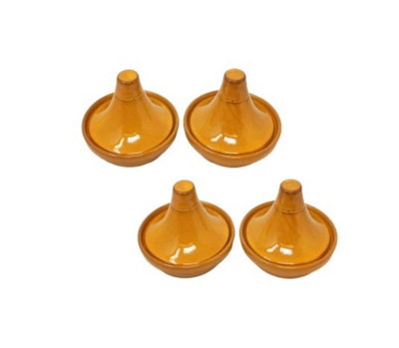 Image of Verano Spanish Ceramics Selena Glazed Hand Dipped Kitchen Dining Set Of 4 Mini Tagine Dip Dishes Orange (D) 10Cm
