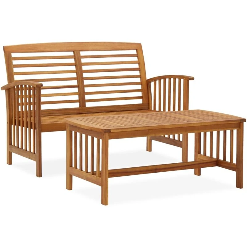Image of VIDAXL 2 Piece Garden Lounge Set Solid Acacia Wood Vidaxl 8720286107553