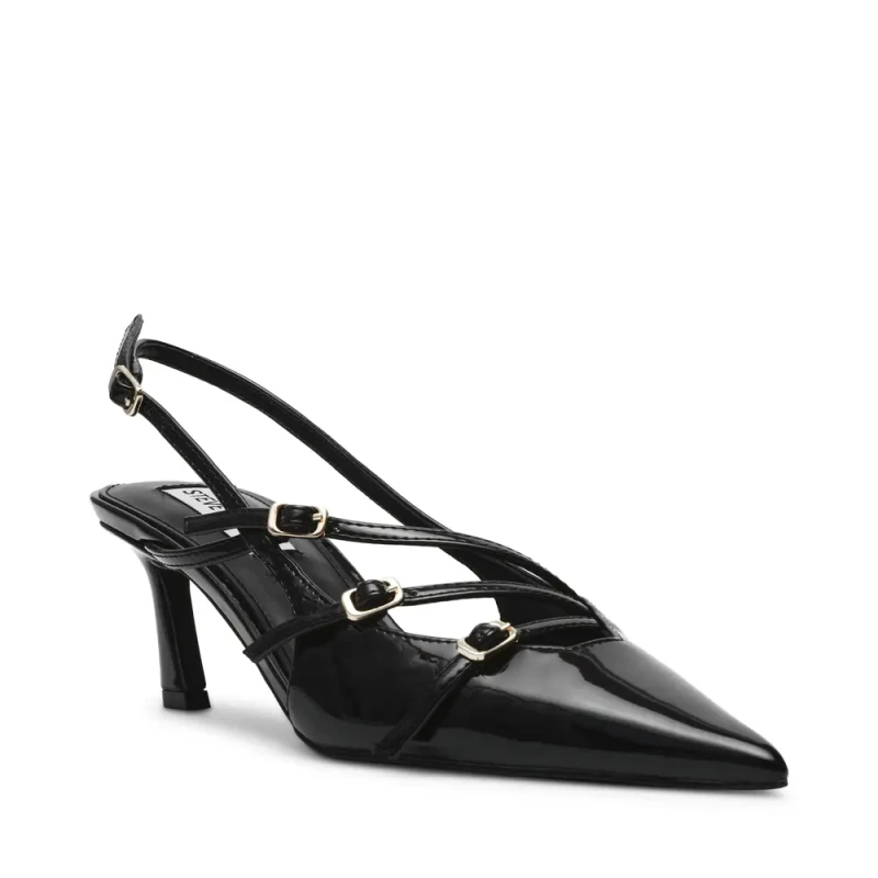 Image of Steve Madden Liana Patent Pumps - Black 4