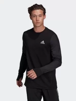 Image of adidas Fast Reflective Crew Sweatshirt, Blue Size M Men