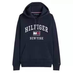 Image of Modern Varsity Hoodie with Embroidered Logo in Cotton Mix