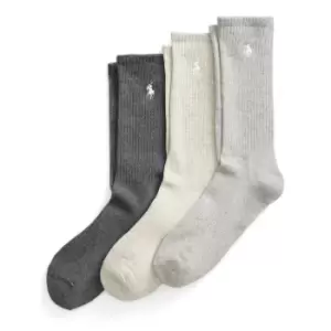Image of Polo Ralph Lauren Three Pack Crew Socks - Grey