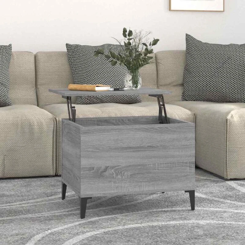 Image of Vidaxl Coffee Table Grey Sonoma 60X44.5X45cm Engineered Wood, Grey 819578