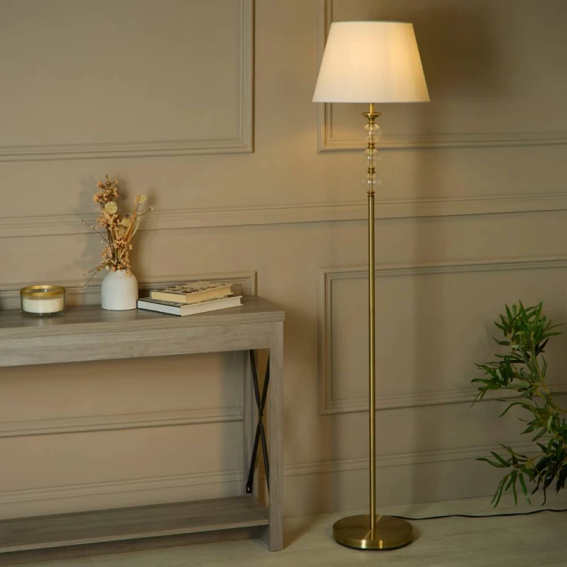 Image of Lighting Collection Glass Balls Floor Lamp in Gold Gold Unisex