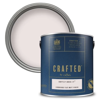 Image of CRAFTED by Crown Flat Matt Interior Wall, Ceiling and Wood Paint - Softly Does It - 2.5L