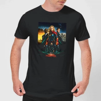 Image of Captain Marvel Movie Starforce Poster Mens T-Shirt - Black - 4XL - Black
