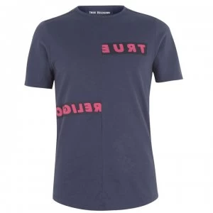 Image of True Religion Logo Stripe t Shirt - Marine