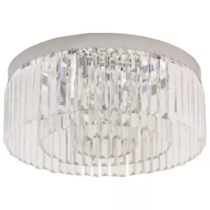 Image of Homcom Crystal Ceiling Light Modern Chandelier With 10 Lights & Steel Flush Mount