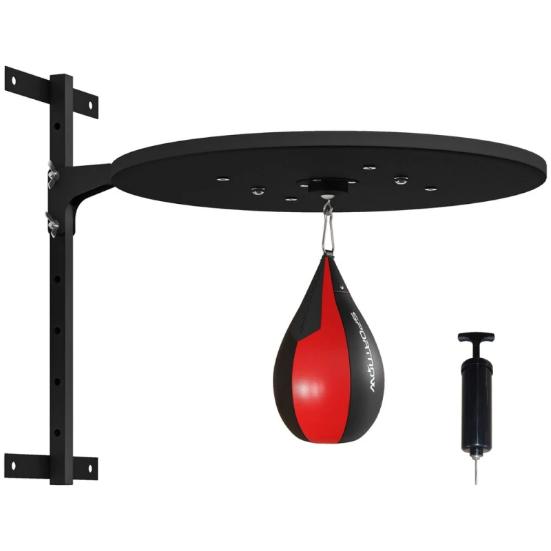 Image of SPORTNOW Adjustable Speed Bag Platform, Wall Mount Punching Bag Training Kit Black unisex