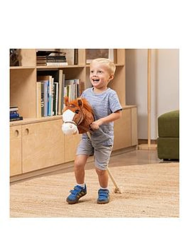 Image of Hobby Horse With Galloping Sounds And Wheels - Dark Brown One Colour WO9KK Unisex