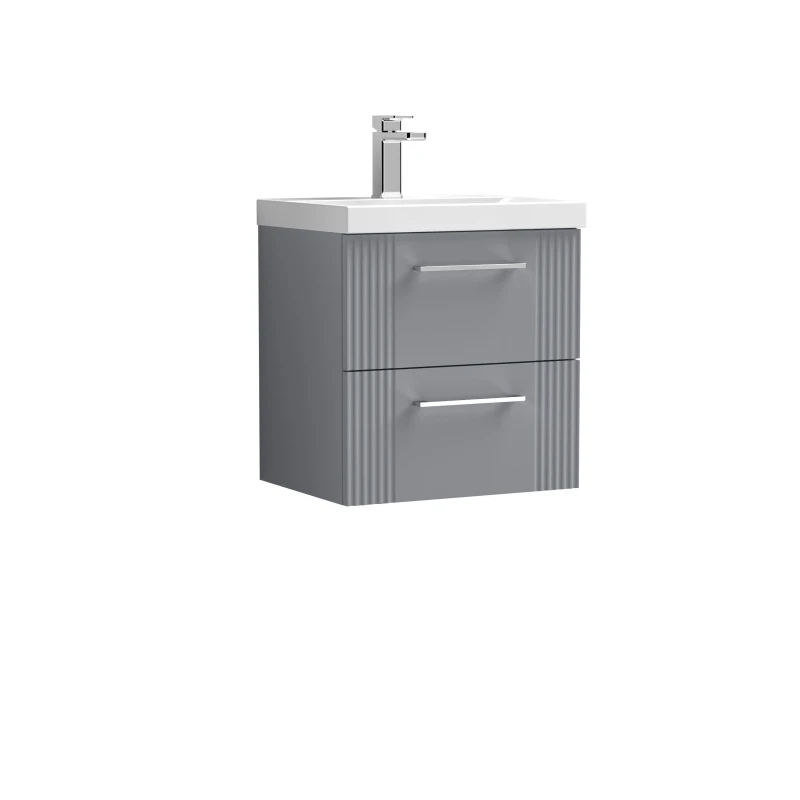 Image of Balterley 2 Drawer Wall Hung Vanity Unit MidEdge Basin Grey 500mm Grey