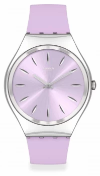 Image of Swatch SKINSoftBLINK Pink Silicone Strap Pink Dial Watch