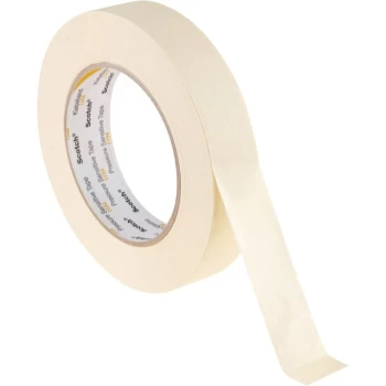 Image of 3M - 1104 Low Tack Cream Masking Tape - 24MM X 50M