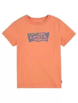 Image of Levis Boys Distressed Batwing T-Shirt - Orange, Size 5 Years