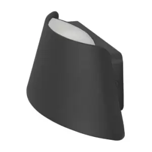 Image of Forlight Courbe LED Outdoor Up Down Wall Lamp Urban grey, Opal, Warm-White 3000K, IP65